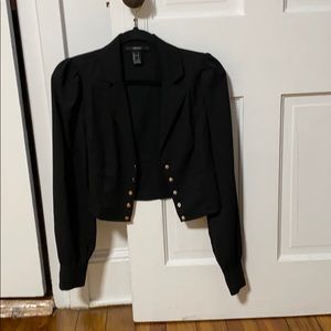 Black crop blazer